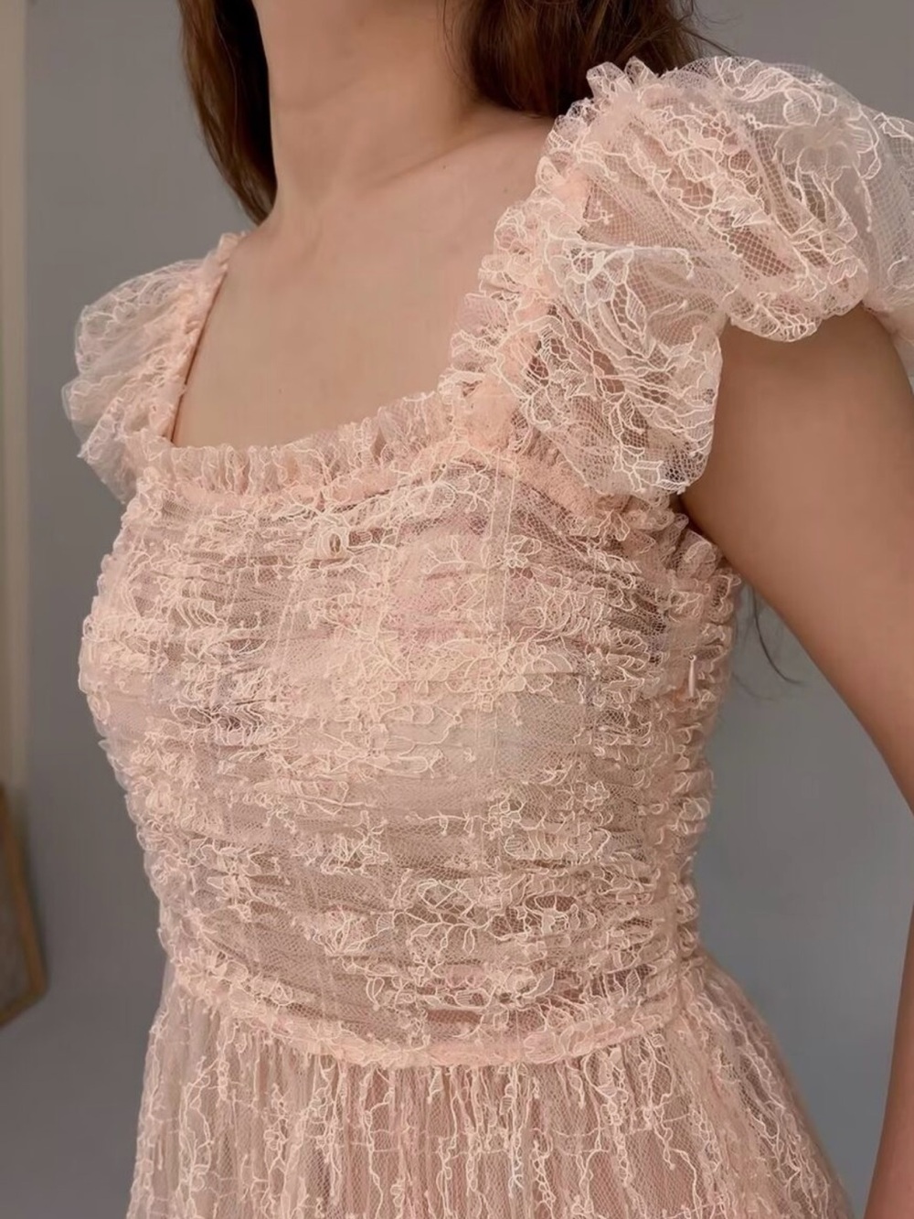 DOEN Delicate Lace Pamelina Maxi Dress in Petunia Pink - Picture 8 of 12